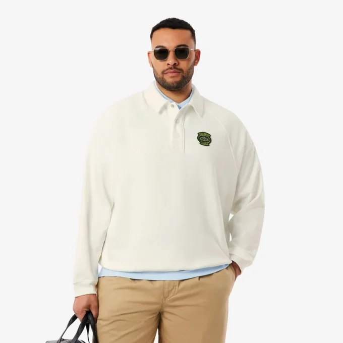 Camisola de malha com gola polo e corte largo para homem