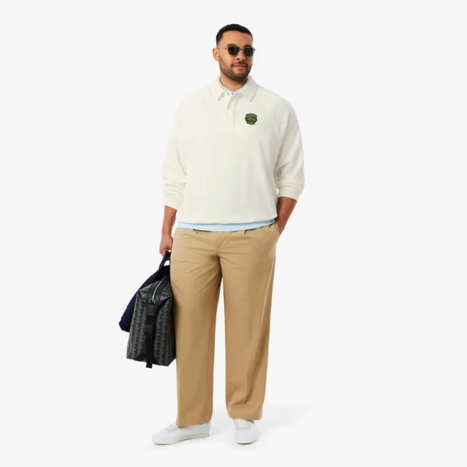 Camisola de malha com gola polo e corte largo para homem