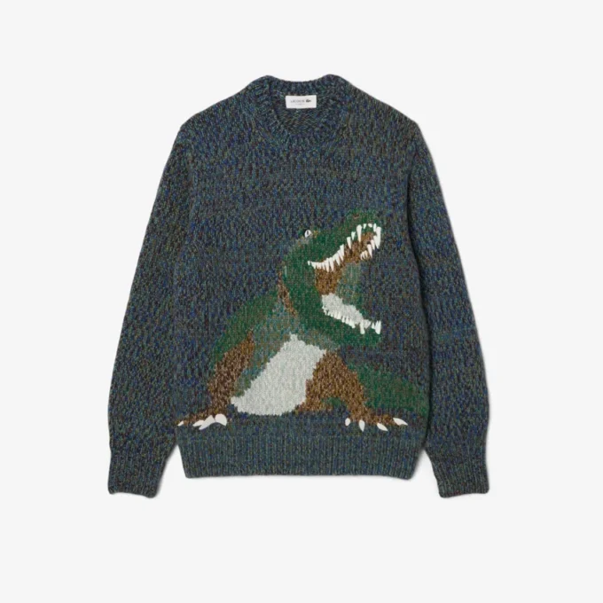 Camisola de malha com intarsia de crocodilo para homem