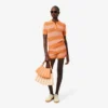 Camisola de malha com riscas e gola polo