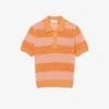 Camisola de malha com riscas e gola polo