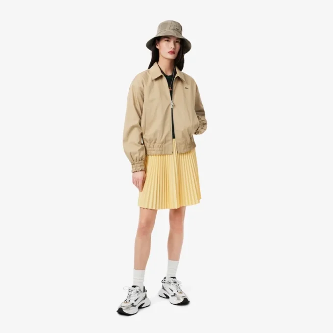 Camisola de malha de lã com gola polo para mulher