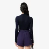 Camisola de malha de lã com gola polo para mulher