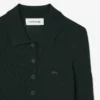 Camisola de malha de lã com gola polo para mulher