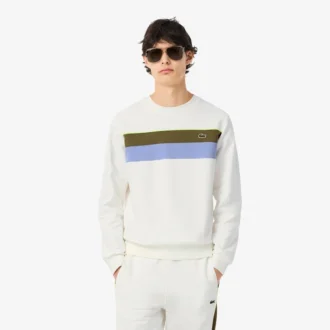 Camisola de malha polar com blocos de cor para homem
