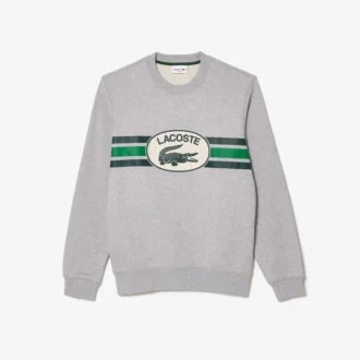 Camisola de malha polar com estampado gráfico para homem