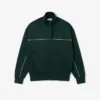 Camisola de malha polar com fecho e efeito acetinado para homem