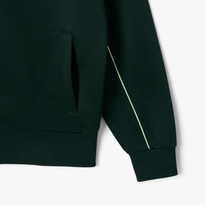 Camisola de malha polar com fecho e efeito acetinado para homem