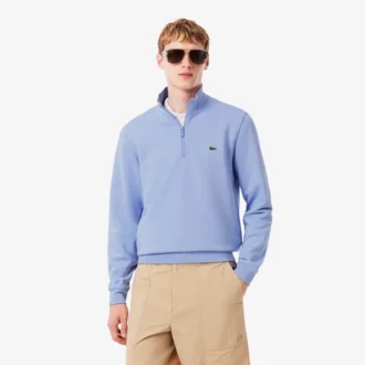 Camisola de malha polar com fecho para homem