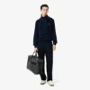 Camisola de malha polar com fecho para homem