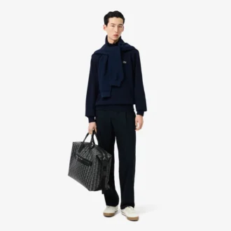 Camisola de malha polar com fecho para homem