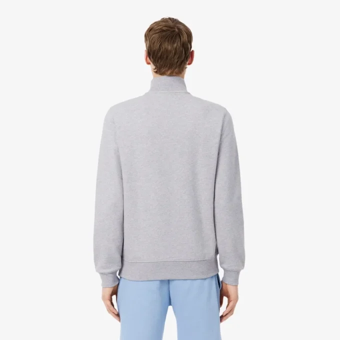 Camisola de malha polar com fecho para homem