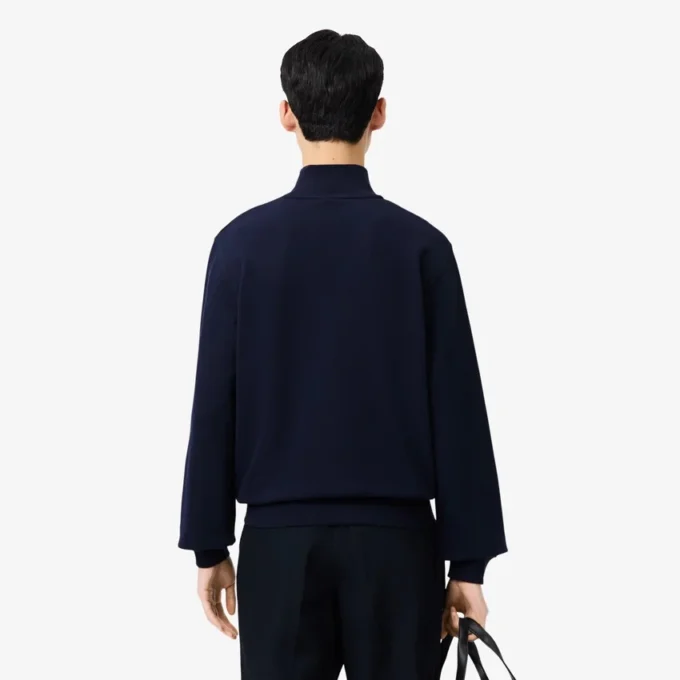 Camisola de malha polar com fecho para homem