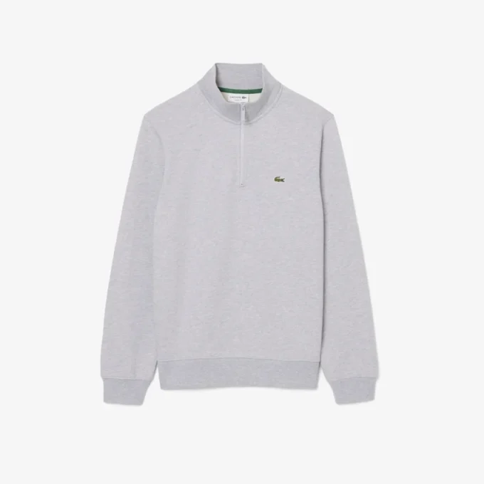 Camisola de malha polar com fecho para homem