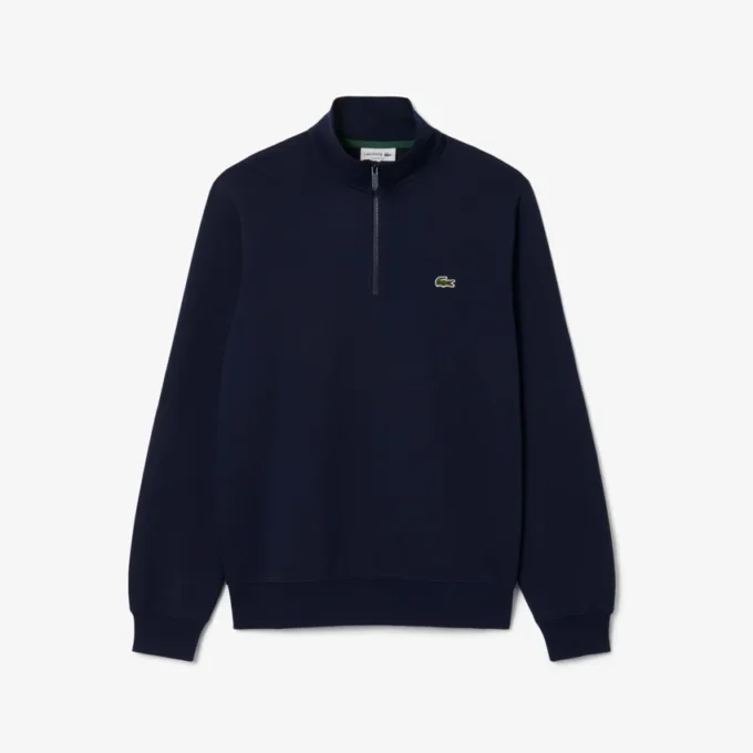 Camisola de malha polar com fecho para homem