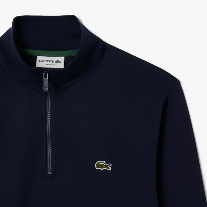 Camisola de malha polar com fecho para homem