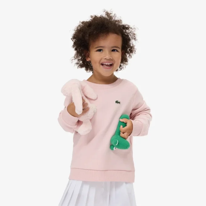 Camisola de malha polar com gola redonda para criança