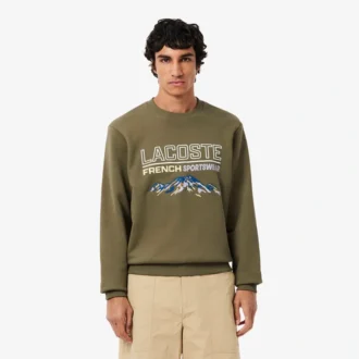Camisola de malha polar com motivo bordado para homem