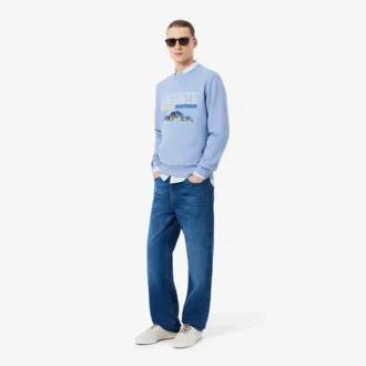 Camisola de malha polar com motivo bordado para homem