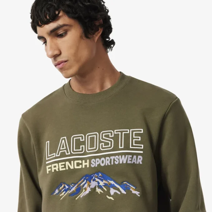 Camisola de malha polar com motivo bordado para homem