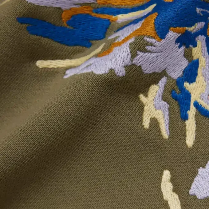 Camisola de malha polar com motivo bordado para homem