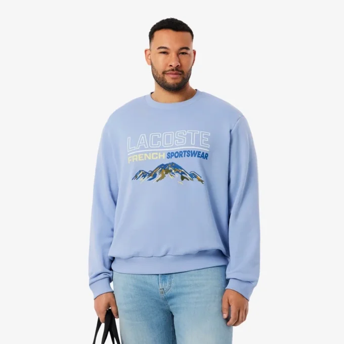 Camisola de malha polar com motivo bordado para homem