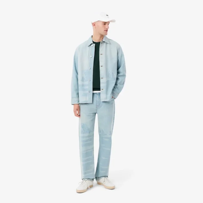 Camisola de malha polar com padrão de crocodilo para homem