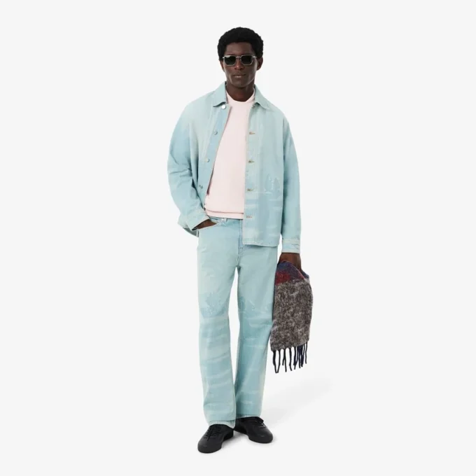 Camisola de malha polar com padrão de crocodilo para homem
