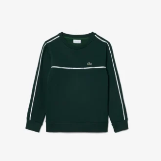 Camisola de malha polar com riscas e logótipo para rapazes