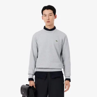 Camisola de malha polar de corte clássico para homem