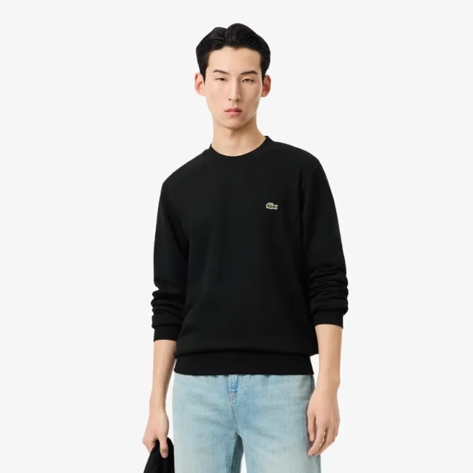 Camisola de malha polar de corte clássico para homem