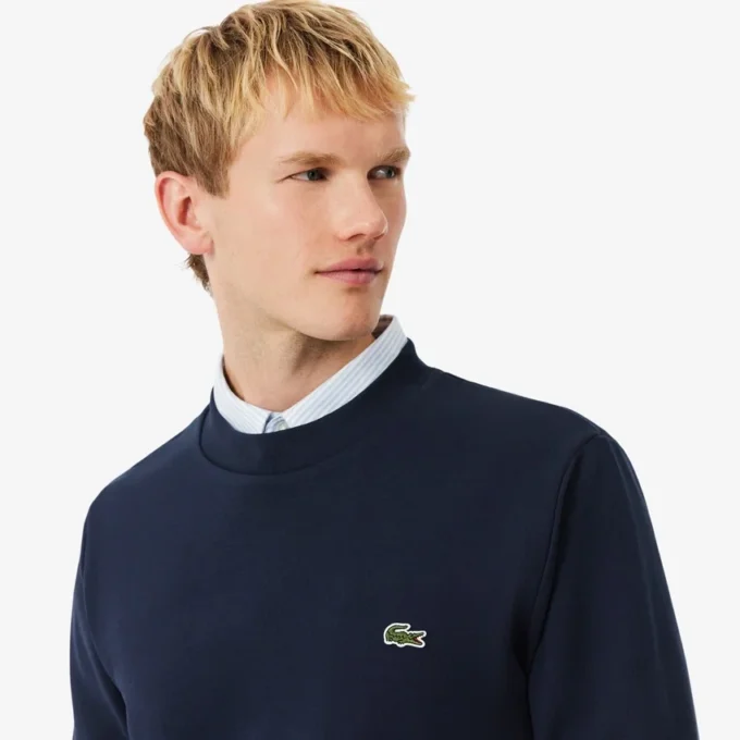 Camisola de malha polar de corte clássico para homem