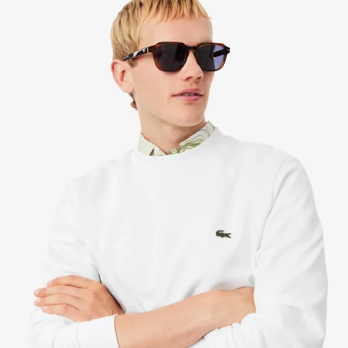 Camisola de malha polar de corte clássico para homem
