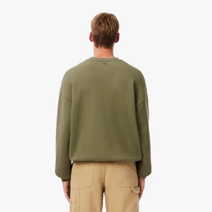 Camisola de malha polar de corte largo para homem