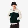Camisola de malha polar oversized com gola alta para mulher
