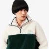 Camisola de malha polar oversized com gola alta para mulher