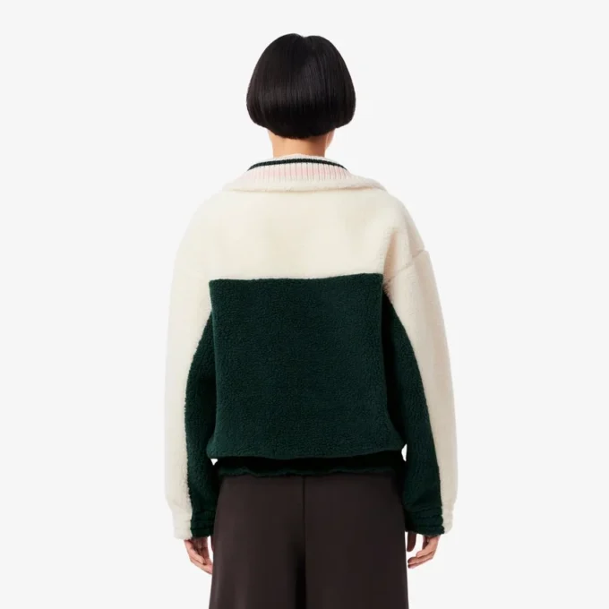 Camisola de malha polar oversized com gola alta para mulher