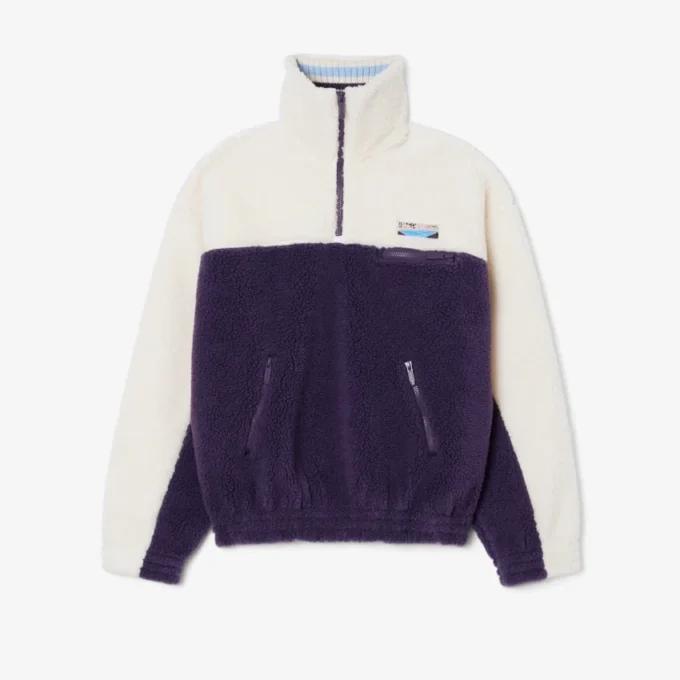 Camisola de malha polar oversized com gola alta para mulher