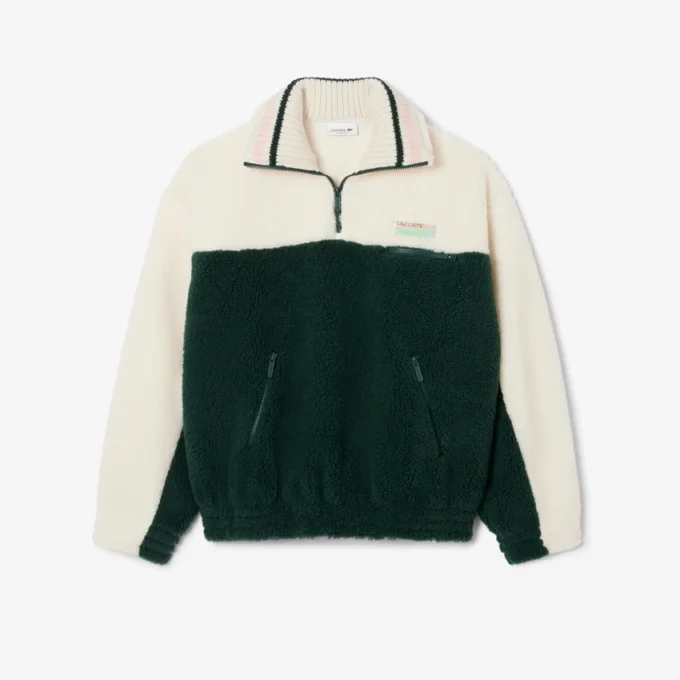Camisola de malha polar oversized com gola alta para mulher