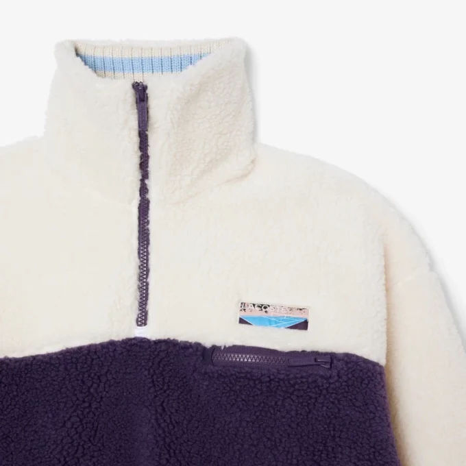 Camisola de malha polar oversized com gola alta para mulher