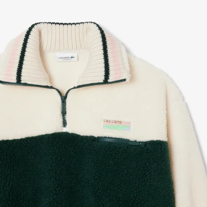 Camisola de malha polar oversized com gola alta para mulher