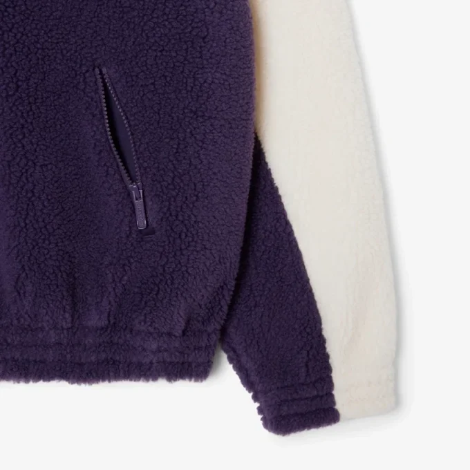 Camisola de malha polar oversized com gola alta para mulher
