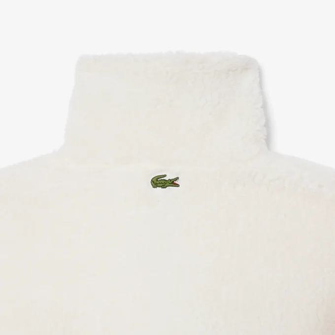 Camisola de malha polar oversized com gola alta para mulher