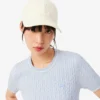 Camisola de malha trançada de manga curta