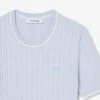 Camisola de malha trançada de manga curta