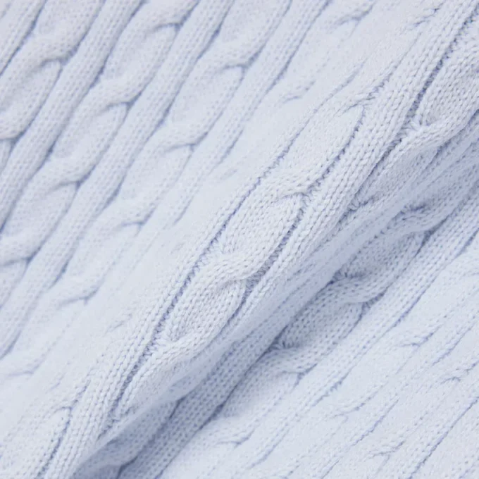 Camisola de malha trançada de manga curta
