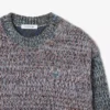 Camisola de malha trançada em mistura de lã com gola alta para mulher
