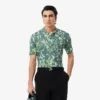 Camisola de manga curta com gola polo e estampado gráfico para homem