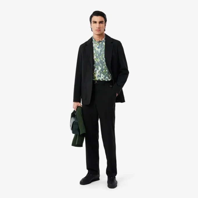 Camisola de manga curta com gola polo e estampado gráfico para homem