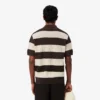 Camisola de manga curta com gola polo às riscas